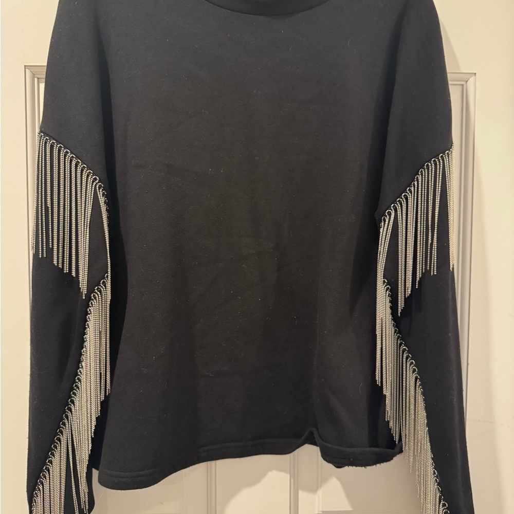 H&M Black Boxy Embellished Sweatshirt